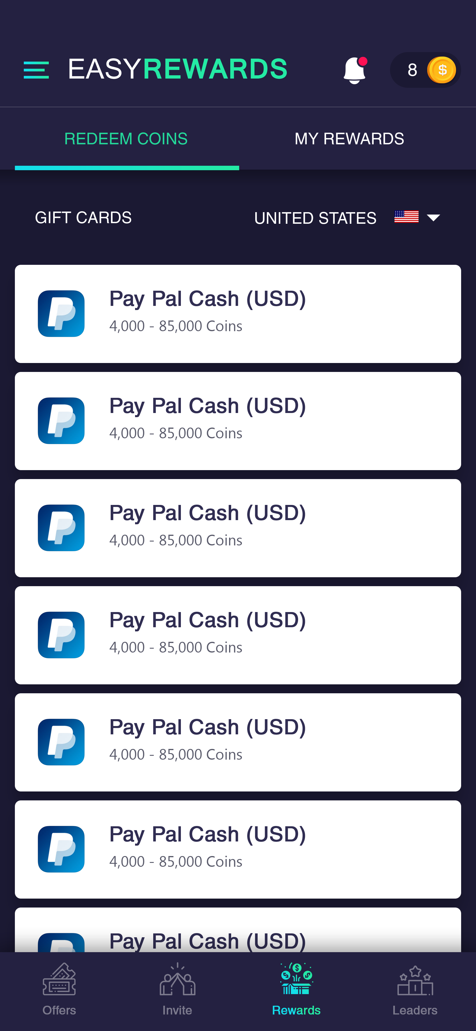 Redeem Coins - Screenshot